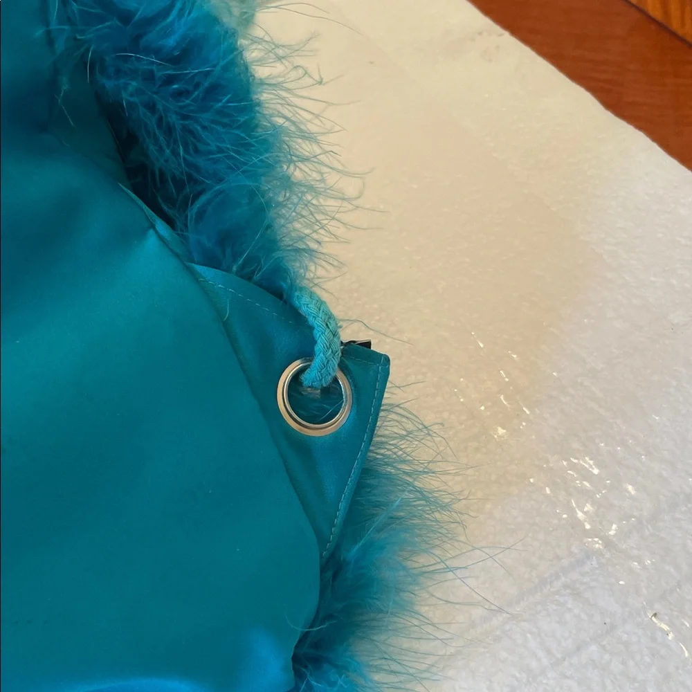 Luxurious Teal Fur BagPack 10x13